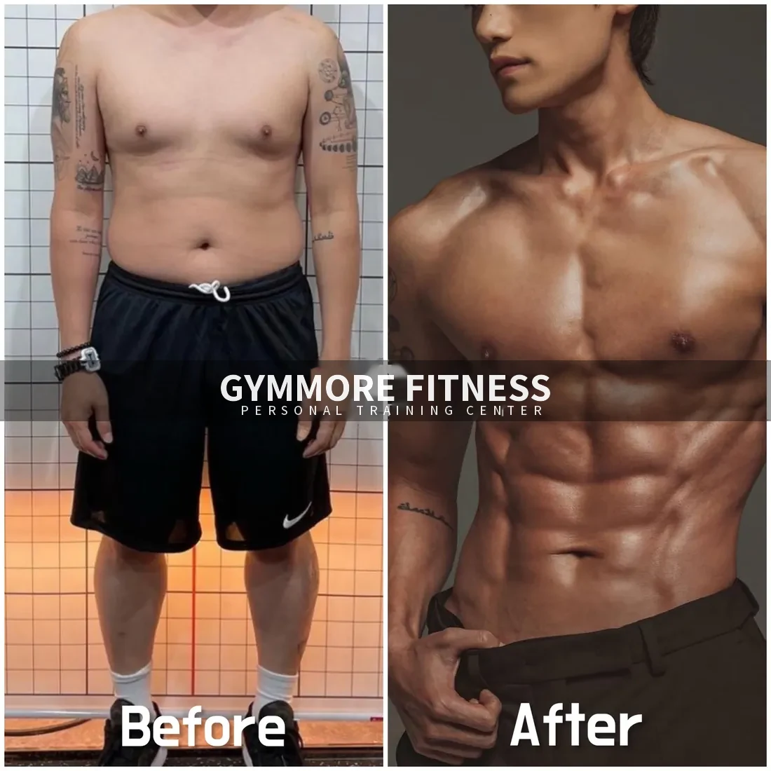 짐모어피트니스 사가정점 회원 전후 사진 1